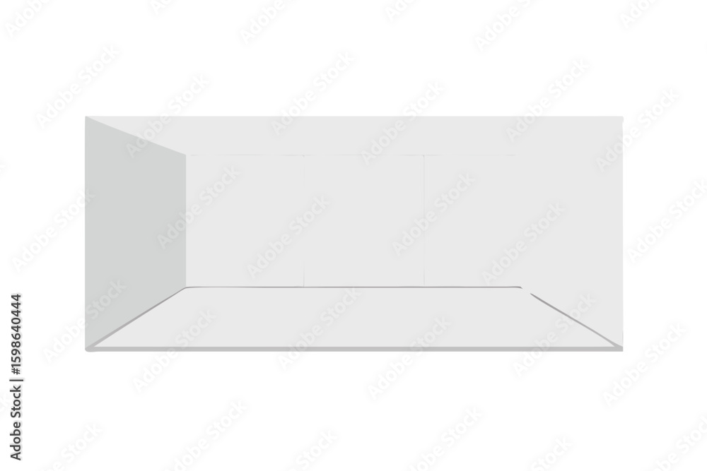 Poster empty white room with subtle shadows and perspective lines