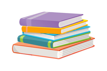 A stack of colorful books ready for reading and learning