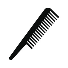 Classic barber cutting comb silhouette with tapered teeth design
