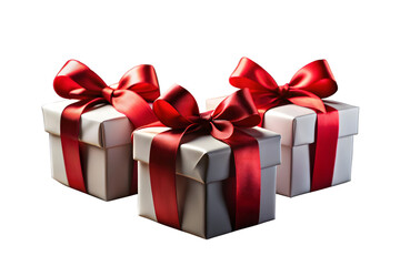 gift box with red ribbon a large luxurious red ribbon and bow isolated on a clean transparent background