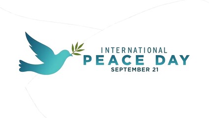 Obraz premium International peace day dove with olive branch symbolizing hope and harmony