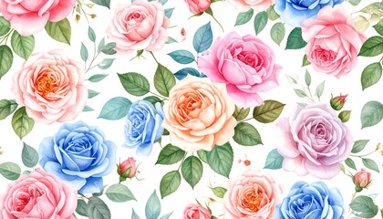 Floral seamless pattern of roses