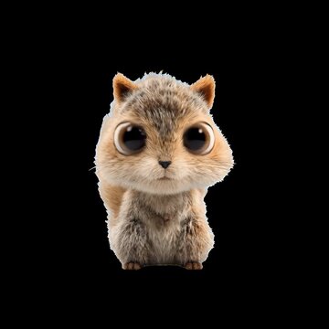 Cute cartoon squirrel illustration animation isolated asset, transparent 4K video, alpha channel, ProRes 4444