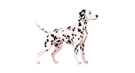 Dalmatian Dog Standing Isolated on White Background Spotted Canine Pet Animal