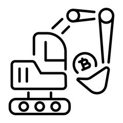An outline style icon depicting bitcoin trading