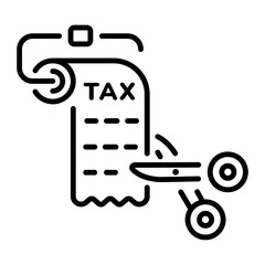 An outline style icon depicting tax deduction