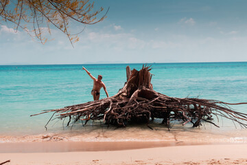 Fit man at the seaside. Thailand, Phuket. High resolution photo.