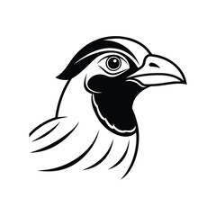 Obraz premium a trogon bird head line art silhouette vector illustration on white background