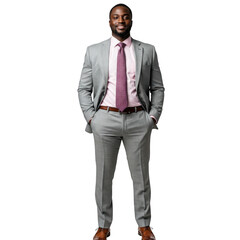 Man in suit isolated on transparent background