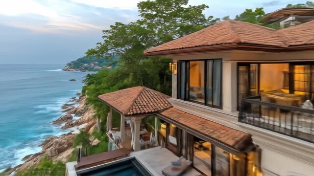 Luxurious oceanfront villa with infinity pool