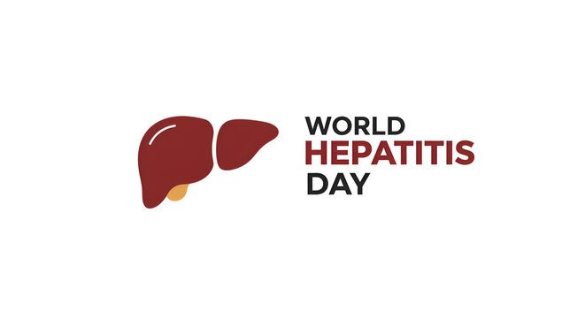 World Hepatitis Day awareness graphic featuring a stylized liver illustration. - Powered by Adobe