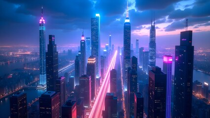 Obraz premium Futuristic Cityscape