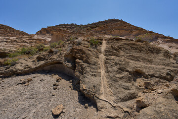 Los Derriscaderos rugged ravine landscape