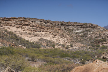 Layered cliffs in Los Derriscaderos