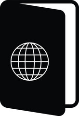 Passport Icon Isolate on white background. black design in trendy style
