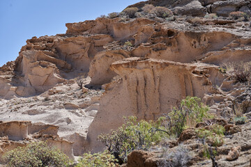 Los Derriscaderos rugged ravine landscape