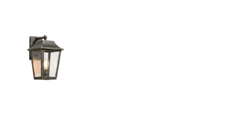 An antique bronze outdoor wall lantern sconce with clear glass panels offers a classic welcoming