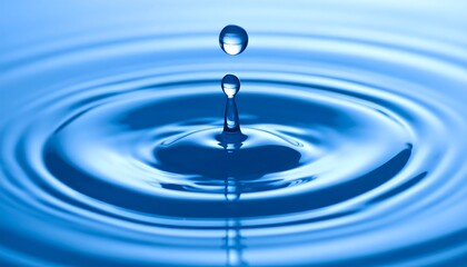 Water drop impacting, creating ripples