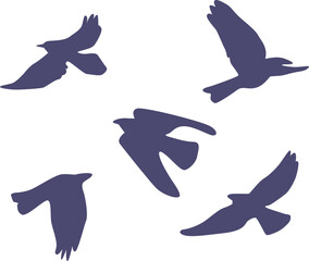 Flying flock of birds vector illustration