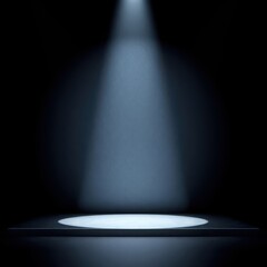A Powerful Spotlight Illuminates an Empty Stage Creating Dramatic Atmosphere and Anticipation for a Performance