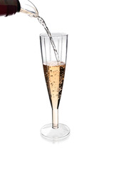 pouring a glass of champagne