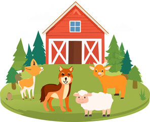 farm animals in a farm