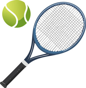 tenis topu ve raket vekt&ouml;r &ccedil;izimi 