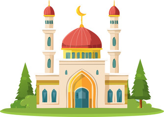 bir caminin vektör çizimi izole edilmiş 