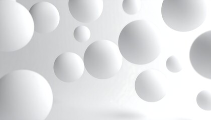 White spheres float against light background