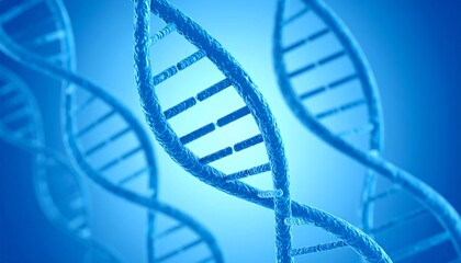 DNA strands in a light blue background