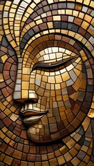 Stylized Portrait Mosaic Art - Close Up