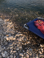 beach lounger by the river