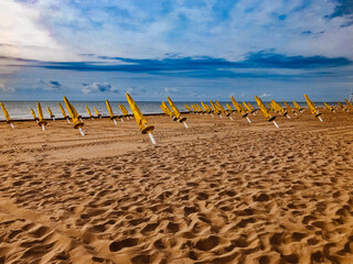 closed beach umbrella
