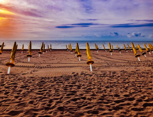 sunrise on the beach end of summer