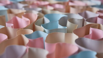 Abstract Pastel Floral Paper Cutout Background