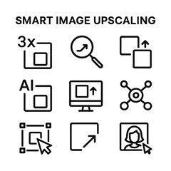 Smart technology icons collection. Outline symbols. Line design