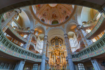 Obraz premium Interior of Frauenkirche (Church of Our Lady), a Lutheran church in Dresden, Germany