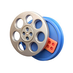 Video reels post social media side view icon 3d rendering illustration on transparent background
