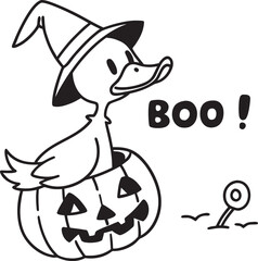  A Cute Halloween Duck Vector For Funny SVG PNG