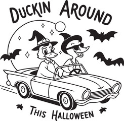  A Cute Halloween Duck Vector For Funny SVG PNG
