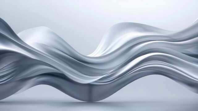 An abstract silver wave on a white background, perfect for use in designs where you want to add some shine and elegance