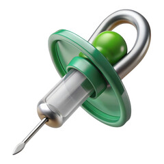 3d syringe pacifier icon isolated on transparent background