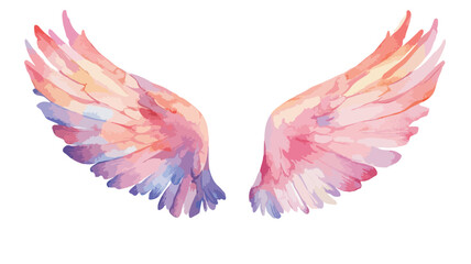 Obraz premium Graceful Watercolor Angel Wings Illustration - Ethereal Design Element