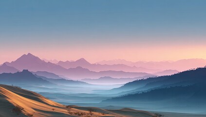 Obraz premium Mountain vista at sunrise