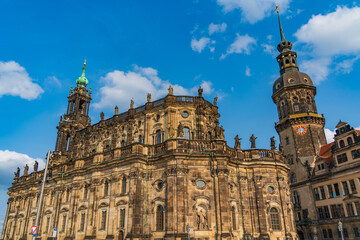 Fototapeta premium Dresden Castle and Cathedral of the Holy Trinity in Dresden, Germany