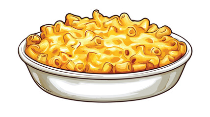 Vintage Engraving Illustration of Juicy Mac and Cheese