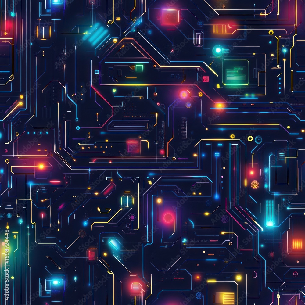 Poster abstract circuit board pattern