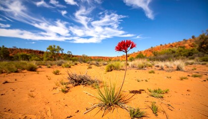 Desert flower under a vibrant sky