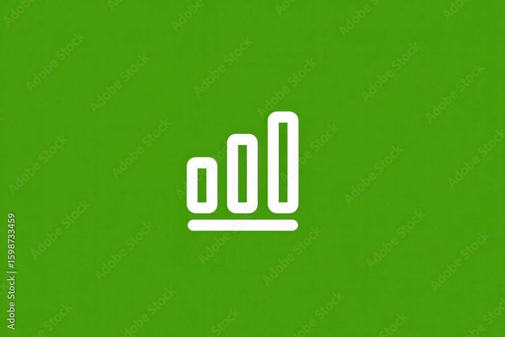 Poster resilient growth in a dynamic market symbolized by upward bar graph on vivid green background illust
