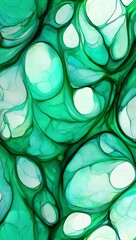 Abstract Fluid Art Background with Green and Pink Hues